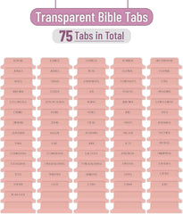 Mr. Pen Bible Tabs - 75 Transparent Pink Laminated Tabs for Women and Men