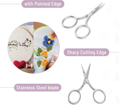 Curved Embroidery Scissors (2-Pack) – 3.5" Stainless Steel with Sharp Pointed Blades