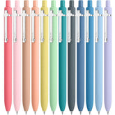 Mr. Pen Retractable Gel Pens, 12 Pack, Assorted Colors, 0.7 mm, Pastel Barrel with Silver Clip