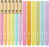 12-Pack Aesthetic No-Bleed Highlighters & Pens for Bible Study, Pastel Colors, Black Ink