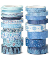 Ocean Breeze Blue Washi Tape Set - 21 Rolls, 5 Yards Each