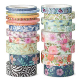 Mr. Pen Washi Tape Set - 21 Rolls, Assorted Sizes, Floral Vintage Design for Journaling