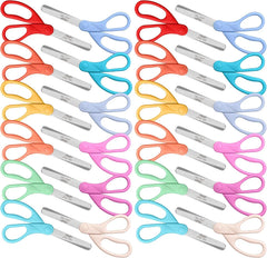 Bulk Kids Scissors 5" (24 Pack) - Blunt Tip, Modern Shades, Ages 4+