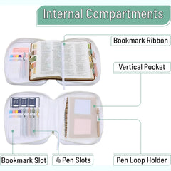 Mr. Pen Bible Cover for Women - Blush Bloom Floral Design, Carrying Case Bag for Girls