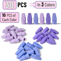 Colorful Latex-Free Pencil Eraser Toppers (30 Pack) – Smudge-Free