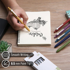 Mr. Pen Retractable Gel Pens, 6 Pack, 0.5 mm Black Ink, Vintage Design with Silver Clip