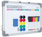 Double-Sided Whiteboard 12x16 with Weekly Planner and Blank Side