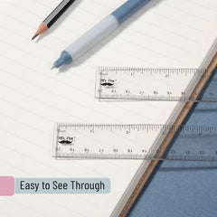 Clear Plastic Ruler 8 Inch (3 Pack) - Metric & Imperial
