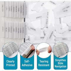 Mr. Pen Bible Tabs - 75 Transparent White Laminated Tabs for Women and Men