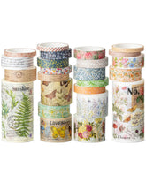 Vintage Botanical & Butterfly Washi Tape Set - 24 Rolls