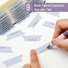 Mr. Pen Bible Tabs - 75 Transparent Dusty Blue Laminated Tabs for Women and Men