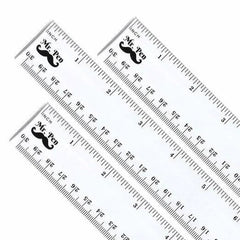 Clear Plastic Ruler 12 Inch (3 Pack) - Dual Side with Inches & Centimeters