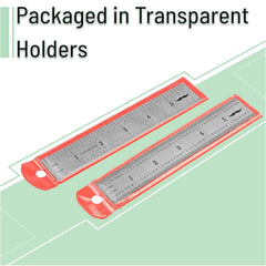 Stainless Steel Metal Machinist Ruler 6 Inch (2 Pack)
