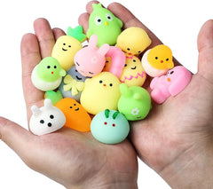 Easter Mochi Squishy Toys for Kids - 48 Pack with 24 Unique Designs