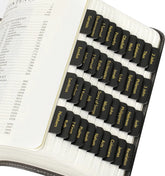 Mr. Pen Bible Tabs - 75 Laminated Tabs, Black with Gold Foil Lettering for Women and Men