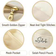 Mr. Pen Pencil Case - Cream Pencil Pouch & Bag (Selah Pen Case)