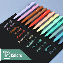 Retractable Gel Pens 12 Pack, Fine Point 0.7mm, Fast-Drying Assorted Colors, Cute Aesthetic Journaling Pens