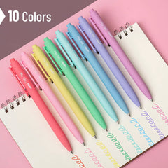 Mr. Pen Retractable Gel Pens, 10 Pack, Fine Point 0.7mm, Pastel Colors