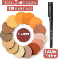 Round Transparent Sticky Notes Set - 14 Pads, 560 Sheets, 1.1 Inches