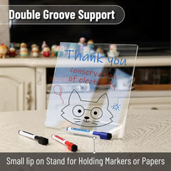 Clear Acrylic Dry Erase Board with Stand, 10"x10"