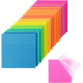 Bulk Prism Glow Plastic Glitter Sticky Notes 3x3 Inches, 20 Pads (1000 Sheets)