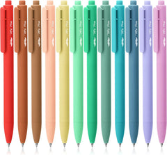 Retractable Gel Pens 12 Pack, Fine Point 0.7mm, Fast-Drying Assorted Colors, Cute Aesthetic Journaling Pens