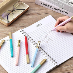 Aesthetic Pens 10 Pack - Assorted Colors, Square Body, 0.7mm Fine Point Ballpoint