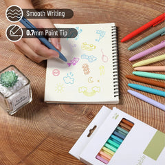 Retractable Gel Pens 12 Pack, Fine Point 0.7mm, Fast-Drying Assorted Colors, Cute Aesthetic Journaling Pens
