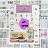 Christian & Bible Journaling Stickers - 31 Sheets, 1034 Pieces