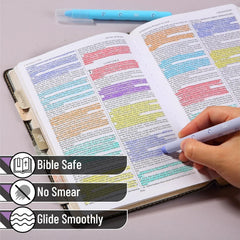 Bible Gel Highlighters, 8 Pack, Assorted Colors, No-Bleed, Twist-Up, Sharpenable Tips