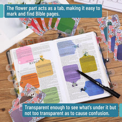 Mr. Pen Transparent Bible Journaling Sticky Notes, 10 Pads, 200 Sheets, Botanical Design