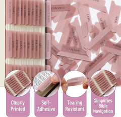 Mr. Pen Bible Tabs - 75 Transparent Pink Laminated Tabs for Women and Men