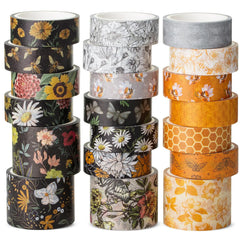 Golden Hives Washi Tape Set - 20 Rolls, Assorted Widths