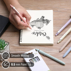 Mr. Pen Retractable Gel Pens, 6 Pack, 0.5 mm Black Ink, Pastel Barrel with Silver Clip, Smooth Writing Pens for Journaling
