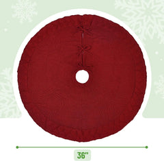 Mr. Pen Christmas Tree Skirt, 36 Inch, Red Knitted Xmas Tree Skirt