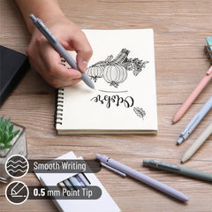 Retractable Gel Pens, 6 Pack, 0.5mm Fine Point