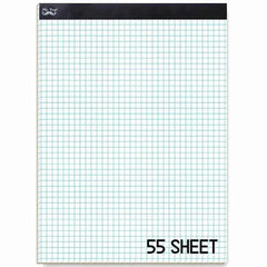 Graph Paper Pad 11x8.5, 5x5 Grid, 3-Hole Punched, 55 Sheets