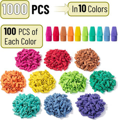 Bulk Pencil Erasers Toppers, 1000 Pack, Latex Free, No Smudge