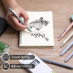Customizable Retractable Cross Clip Pens - Black Ink, Fine Point 0.5mm, Assorted Barrel Colors
