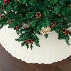 Mr. Pen Knitted Christmas Tree Skirt, 24 Inches, Small Xmas Tree Skirt