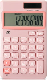 Cute Basic Calculator - 12-Digit, Light Pink, Solar Powered, Handheld