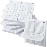 Graph Paper Sticky Notes 3x3 Inches, 6 Pads, White, 6 Designs, 300 Sheets Total