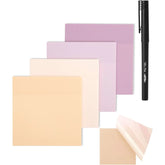 Transparent Sticky Notes 3x3 Inches, 200 Sheets, Pastel Colors, 4 Pads with Quick-Dry Pen