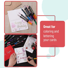 Double Line Outline Markers, 10 Pack, Shimmer Metallic Colors