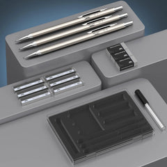 Metal Mechanical Pencil Set - 0.7mm, 3 Pack with Leads & Erasers