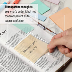 Transparent Sticky Notes with Pen, 200 Pastel Sheets for Bible Journaling, Study & Books
