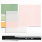 Pastel Transparent Sticky Notes Set (200 Sheets) with Fine-Tip Pen – Ideal for Bible Study, Planner Tabs & Book Annotations