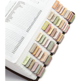 Bible Tabs - 75 Boho Themed Laminated Tabs for Old & New Testament, Easy Apply Journal Tabs