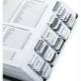 Bible Tabs - 75 Gray Laminated Tabs for Old & New Testament, Neutral Design, Easy to Apply