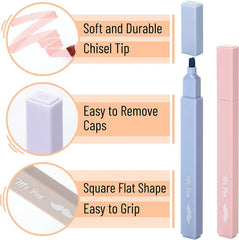 Aesthetic Pastel Highlighters, 16-Pack, Chisel Tip, Morandi Colors, No-Bleed Bible Markers, Assorted Cute Shades